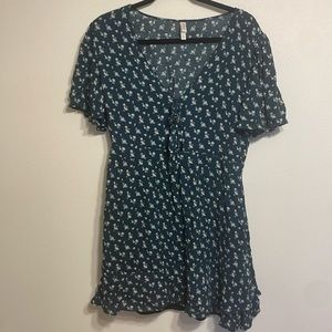 Teal flowered dress
